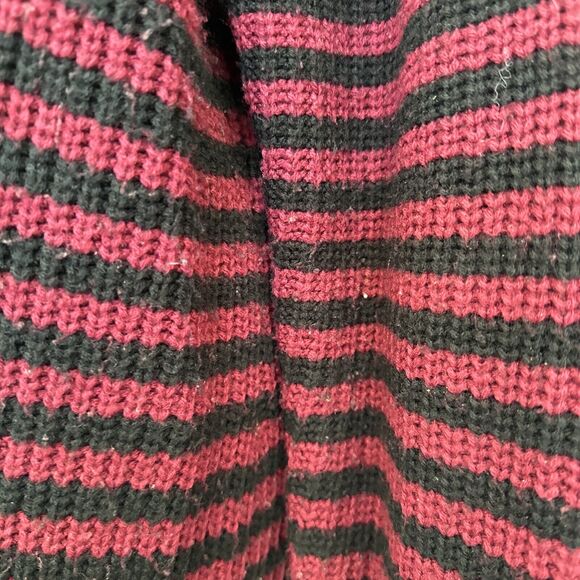 Hot Topic Long Cardigan Sweater, Red, Black, Striped Emo Size Medium Button Down - Picture 6 of 14